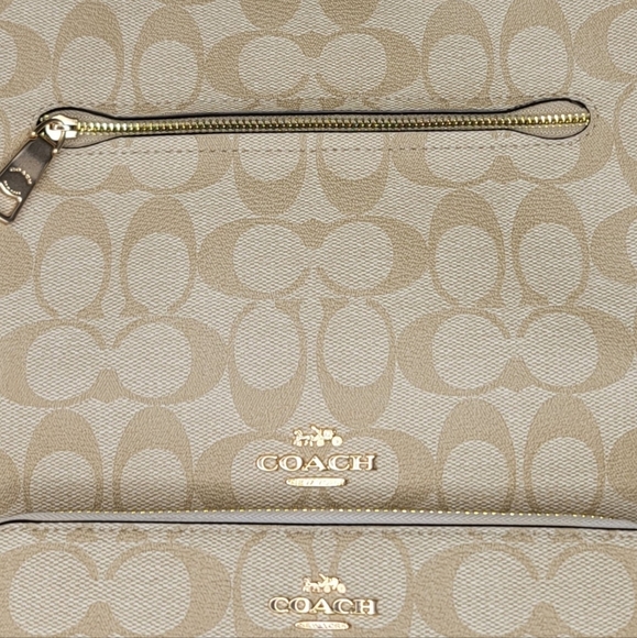 🦒 Coach 2 PCS SET Designer Shoulder Bag Purse Handbag Wallet  Signature - Picture 14 of 14